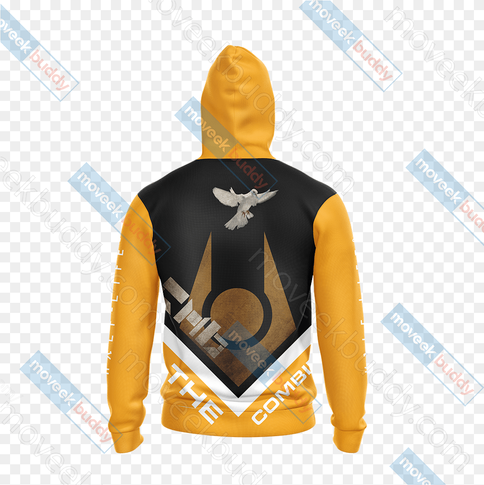 Half Life 2 Combine Symbol Unisex Zip Up Hoodie Jacket White Dove, Clothing, Coat, Hood, Knitwear Png Image