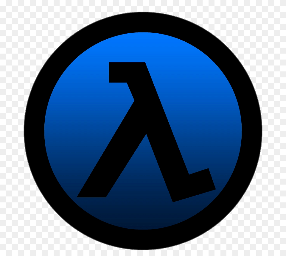 Half Life Black And Blue Logo, Sign, Symbol, Disk Free Png Download