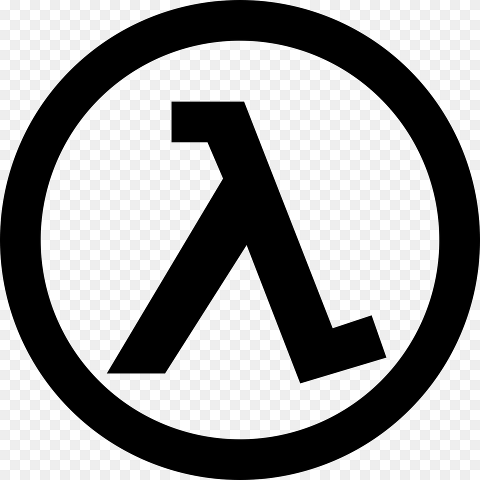 Half Life Black Lambda Logo, Symbol, Sign, Disk Free Png Download