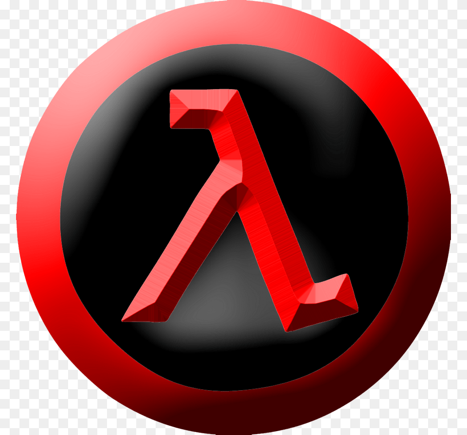 Half Life Red And Black Logo, Sign, Symbol, Person Free Png