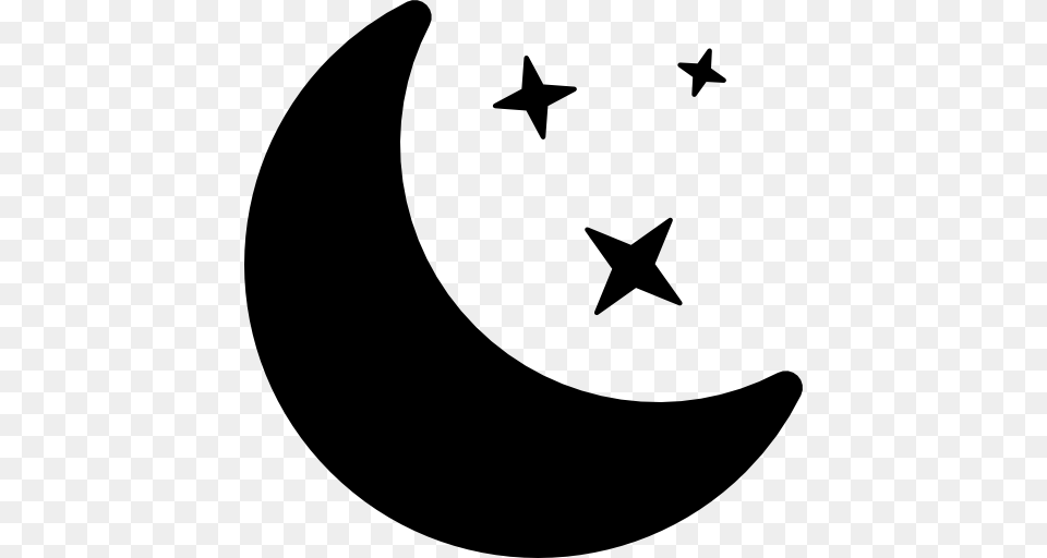 Half Moon Icon, Symbol, Star Symbol, Outdoors, Night Png