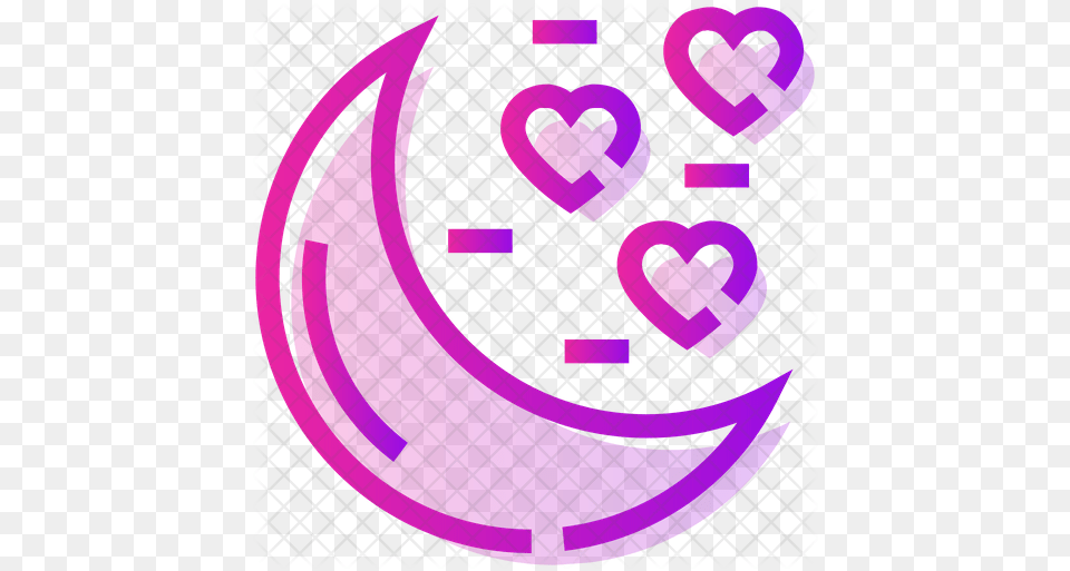 Half Moon Icon Heart, Purple, Art, Graphics, Disk Png