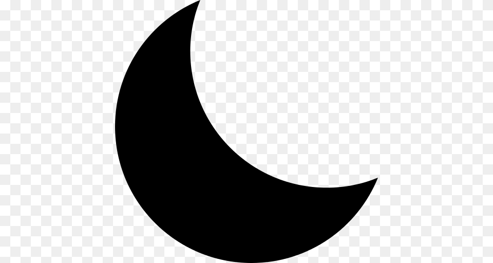 Half Moon Moon Icon, Gray Png Image