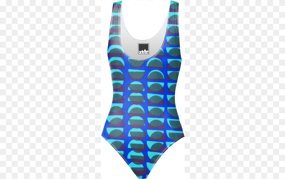 Half Moon One Piece Swimsuitin Technicolor Blue By Maillot, Clothing, Swimwear, Tank Top Png Image
