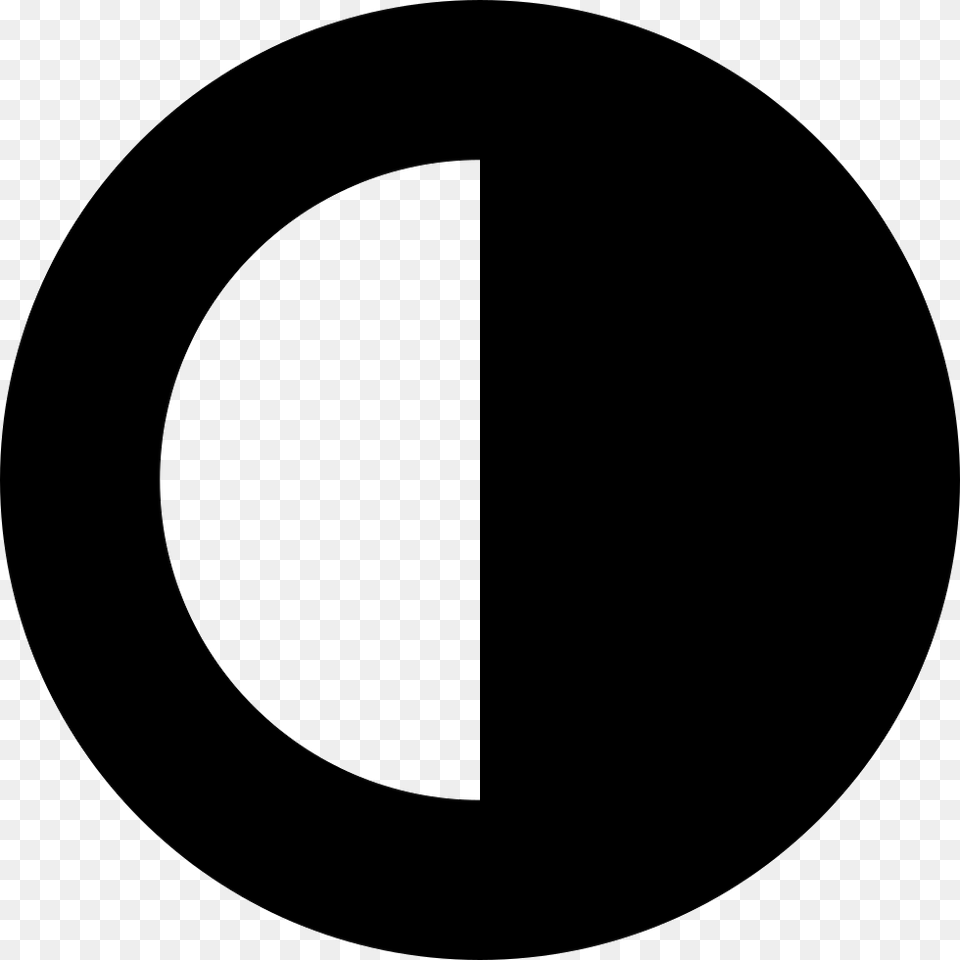 Half Moon Phase Half Black Half White Circle, Symbol, Astronomy, Nature, Night Free Png Download