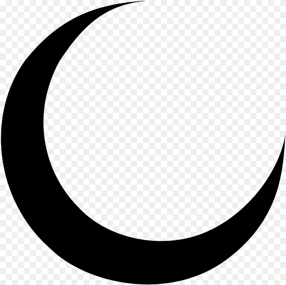 Half Moon Silhouette At Getdrawings Crescent Moon, Gray Free Transparent Png