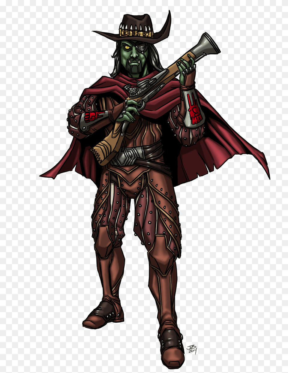 Half Orc Gunslinger, Adult, Female, Person, Woman Png