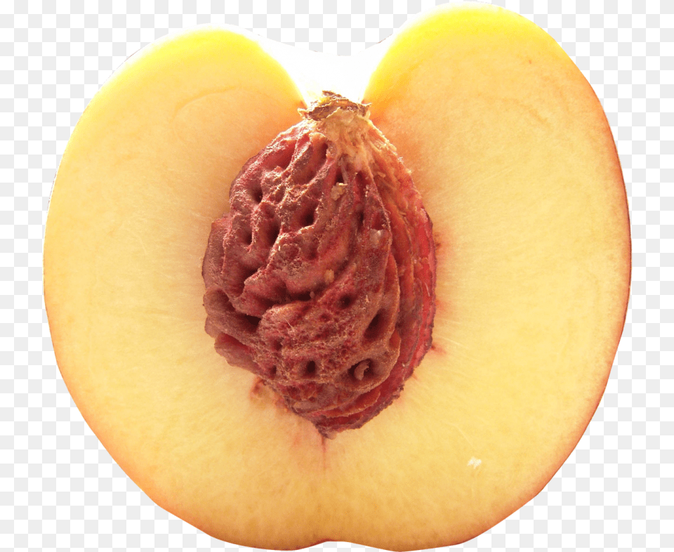 Half Peach Image Peach Cut In Half, Food, Fruit, Plant, Produce Free Png