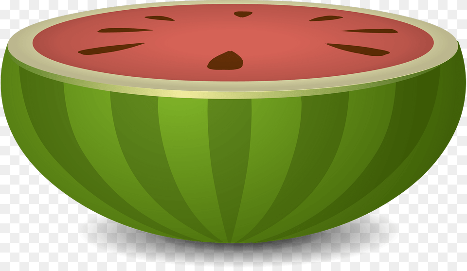 Half Red Green Watermelon Clipart, Food, Fruit, Plant, Produce Png Image
