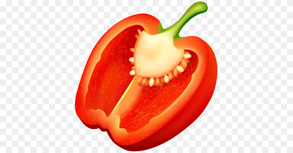 Half Red Pepper, Bell Pepper, Food, Plant, Produce Free Png Download
