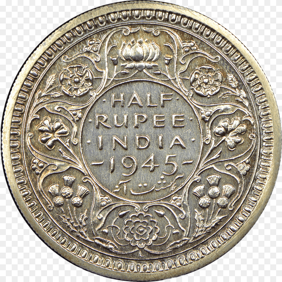 Half Rupee Coin 1943 India 1 2 Rupee, Money, Dime Free Transparent Png