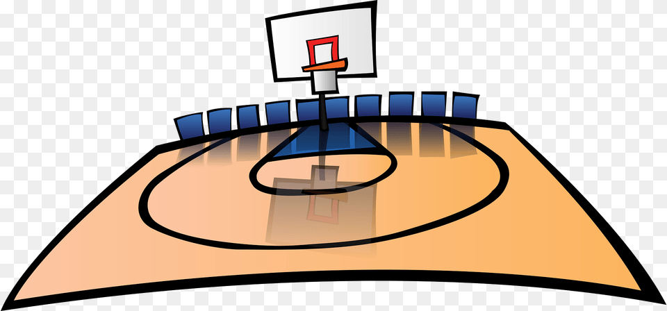 Half Size Baskeball Court Clipart, Hoop, Chair, Furniture, People Free Png Download