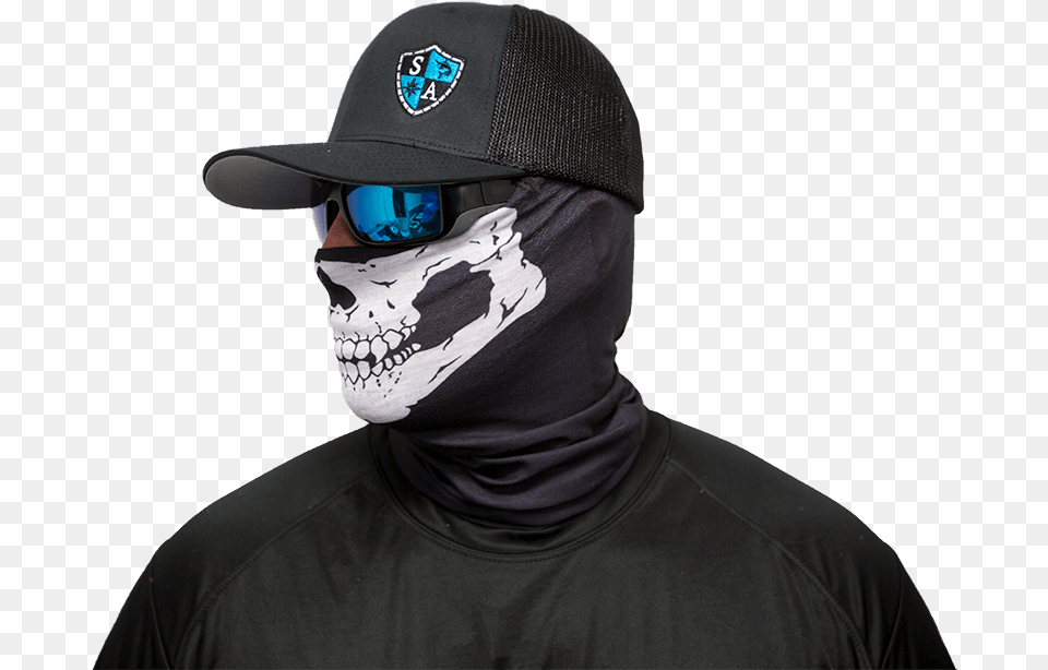 Half Skull Face Shield2 Download Cool Skull Face Shields, Baseball Cap, Cap, Clothing, Hat Free Transparent Png