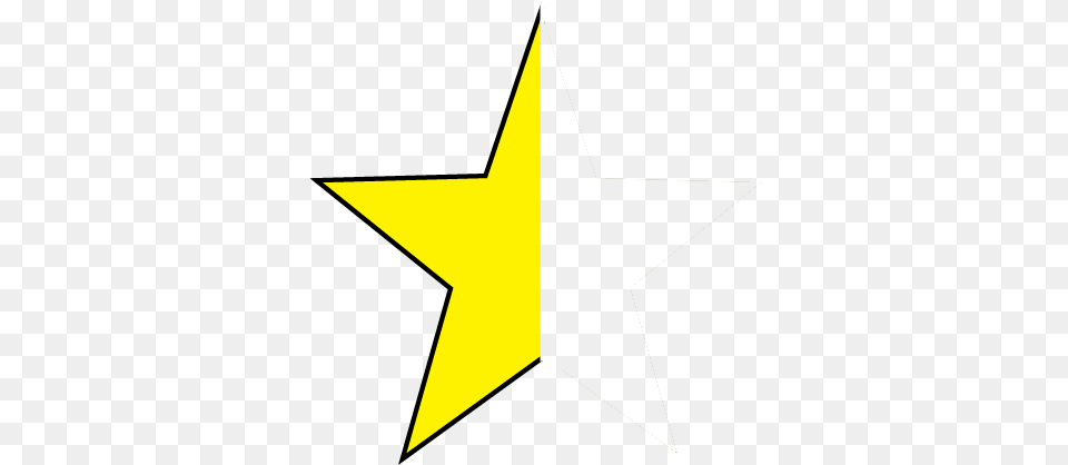 Half Star Half Of A Yellow Star, Star Symbol, Symbol Png