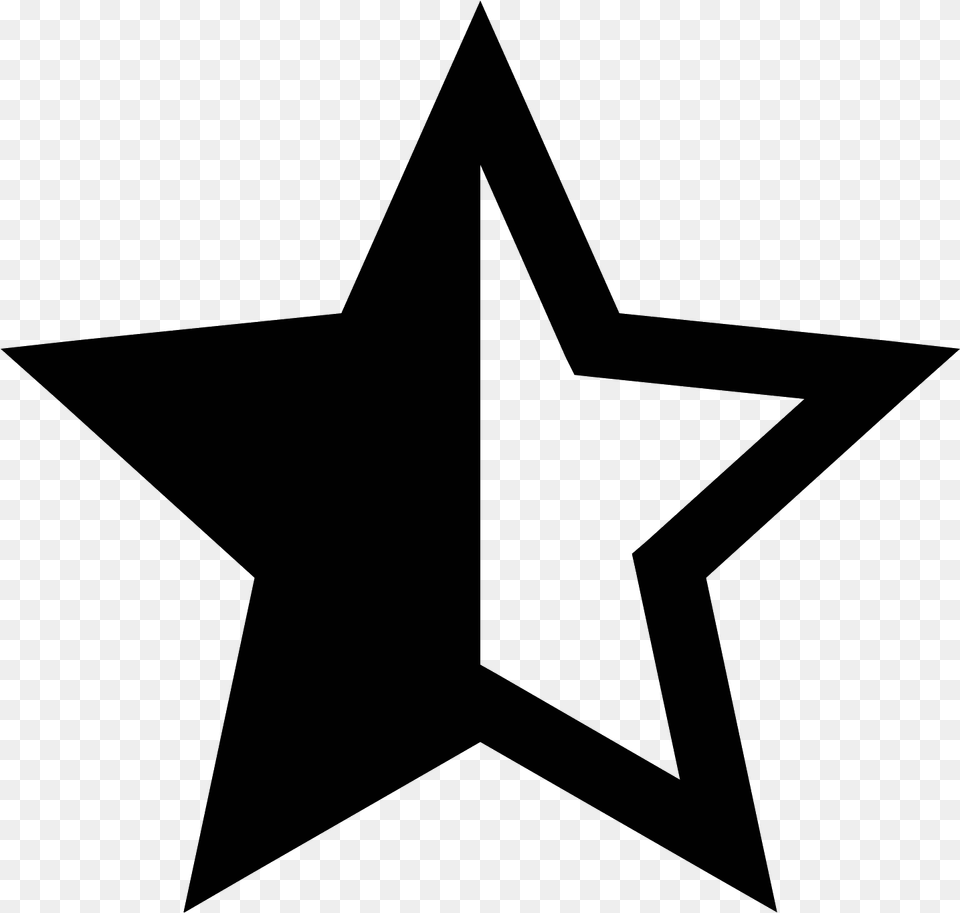 Half Star Icon, Gray Free Png Download
