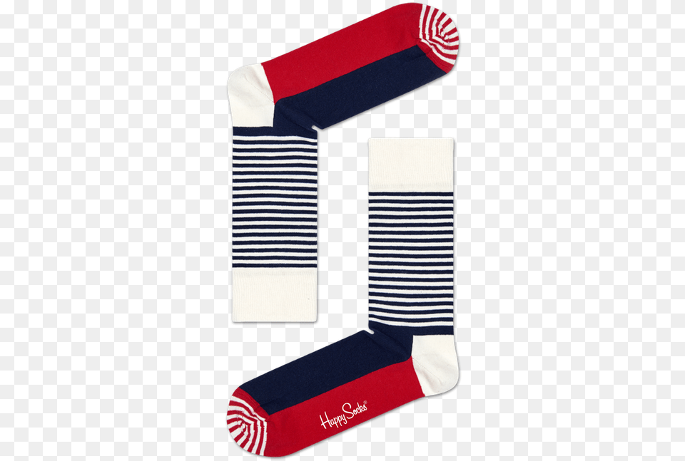 Half Stripe Red White And Blue Sock, Clothing, Hosiery Free Png Download