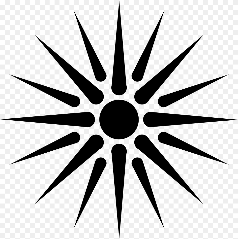 Half Sun Svg Macedonian Sun, Gray Png