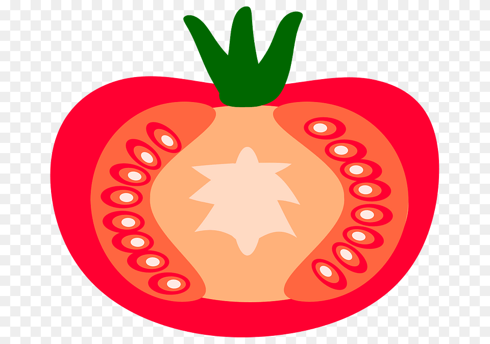 Half Tomato Clipart, Food, Plant, Produce, Vegetable Free Png