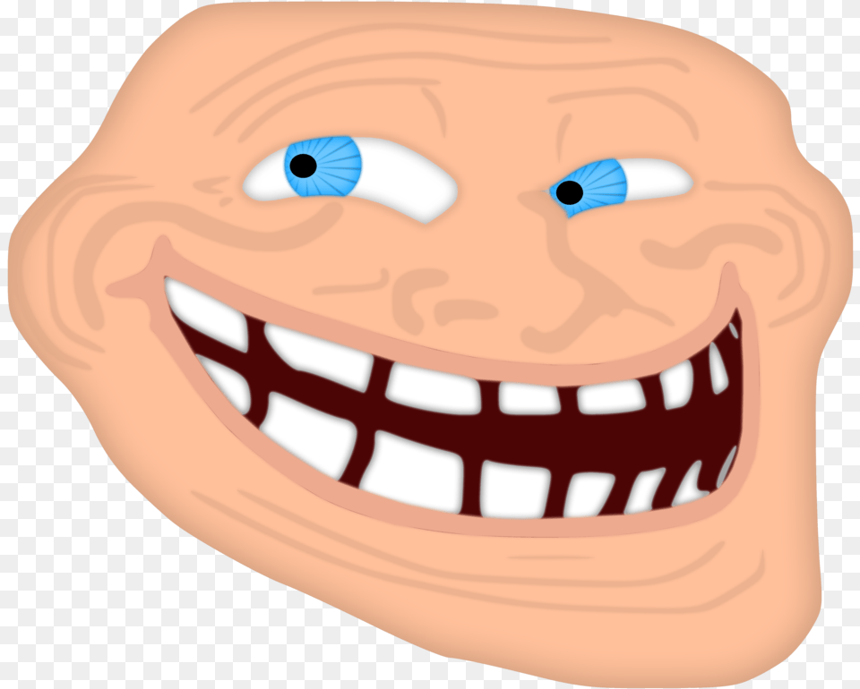 Half Troll Face Troll Face Color, Body Part, Mouth, Person, Teeth Free Png Download