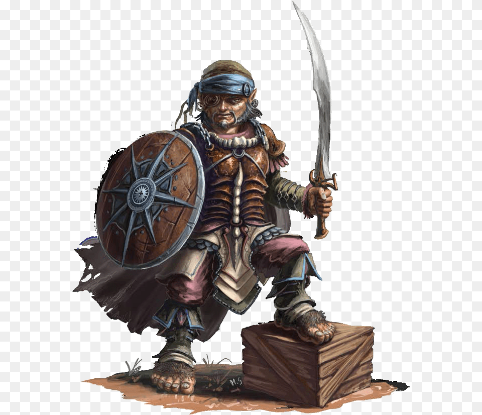 Halfling Hobbit Pirate Dungeons And Dragons Halfling Fighter, Weapon, Sword, Adult, Person Free Transparent Png