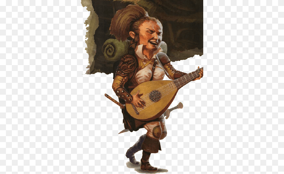 Halfling Illustration, Adult, Lute, Male, Man Free Png Download