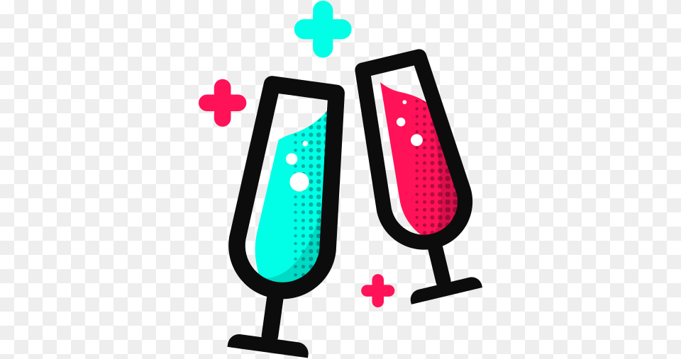 Halftone Champagne Glass Toasting Icon, Light, Traffic Light Png Image