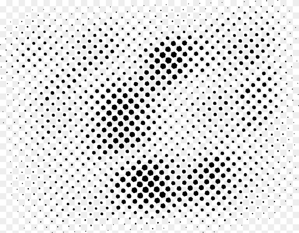 Halftone Dots Circle Pattern Vector, Gray Free Png