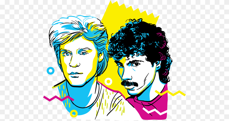 Hall Oates Miami Vice Hall And Oates Cartoon, Art, Modern Art, Adult, Person Free Png