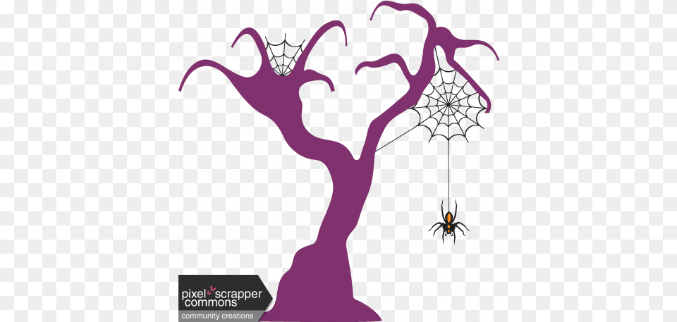 Halloween 2015 Tree 02 Graphic By Tina Shaw Pixel Graphic Design, Purple, Animal, Invertebrate, Spider Free Transparent Png