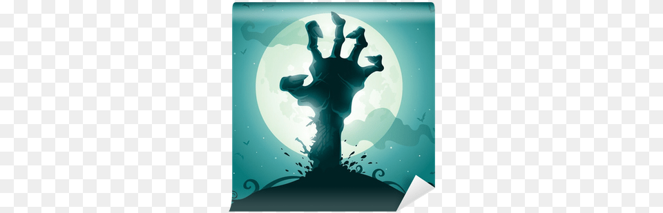 Halloween Background With Zombie Hand We Live To Change Zombie Hand Moon, Silhouette, Art, Graphics, Advertisement Free Png Download