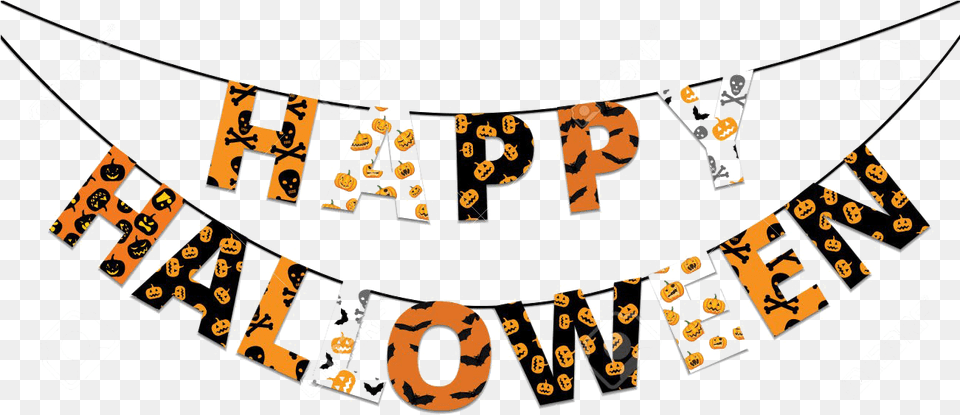 Halloween Banner Transparent Happy Halloween Banner Free Printable, Accessories, Jewelry, Necklace, Text Png
