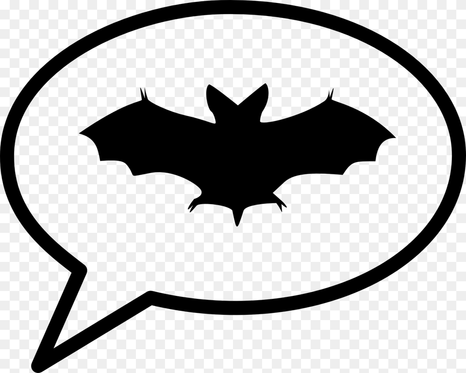 Halloween Bat Clipart, Gray Free Png