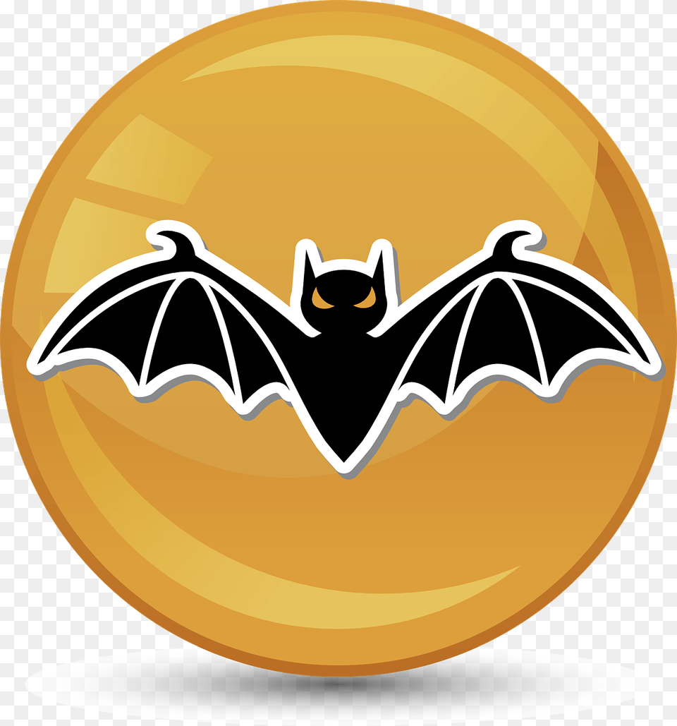 Halloween Bat Icon Signet Occultism Magic Round Halloween Bat Icon, Logo, Animal, Mammal, Wildlife Free Png Download