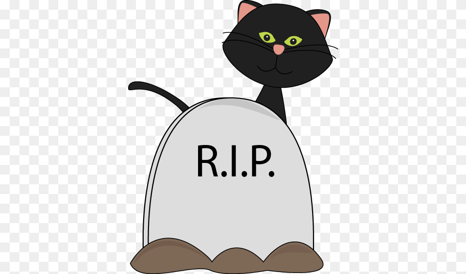 Halloween Black Cat And Rip Tombstone Clip Art Clip Art, Animal, Mammal, Pet, Fish Free Png Download