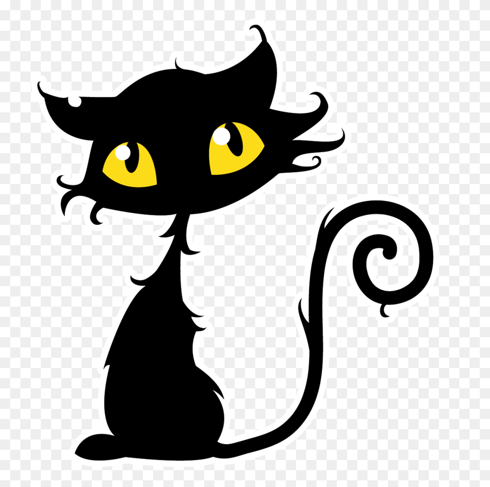 Halloween Black Cat Black Cat Halloween Icon, Stencil, Animal, Bear, Mammal Png