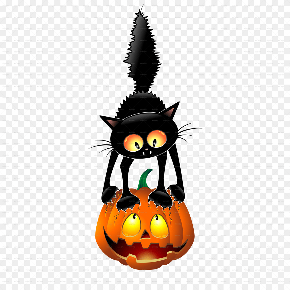 Halloween Black Cat Cartoon, Festival, Food, Plant, Produce Free Png