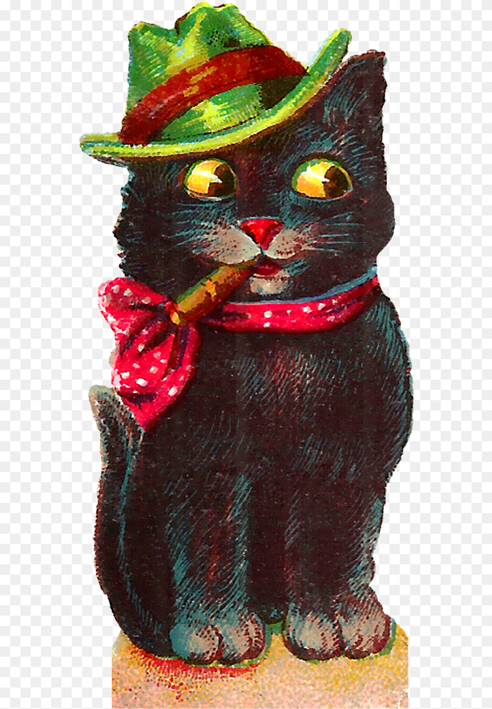 Halloween Black Cat Cat Wearing A Hat Clipart, Animal, Mammal, Pet, Toy Free Png Download