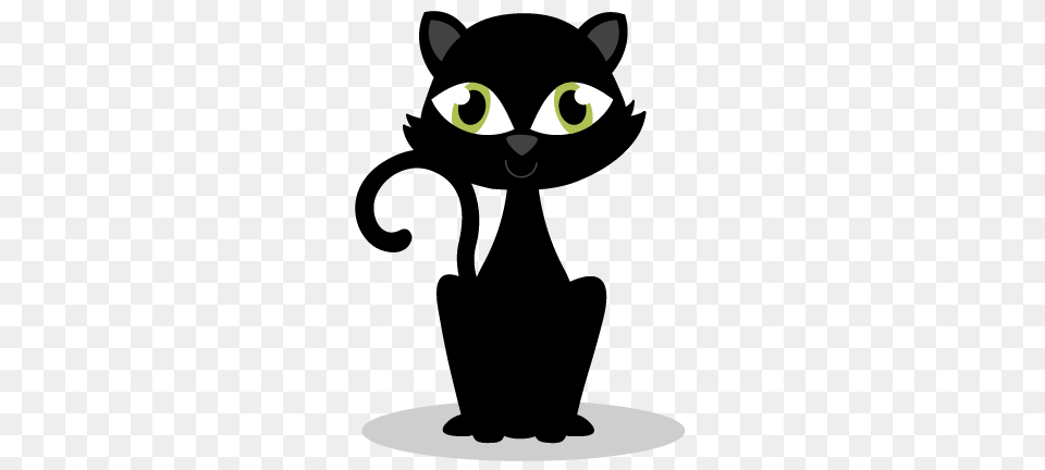 Halloween Black Cat Vector Image Cat, Stencil, Animal, Bear, Mammal Free Png Download