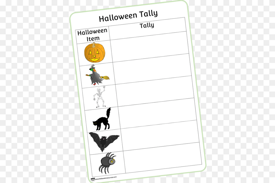 Halloween Border Landscape Halloween Tally Chart Dot, Page, Text, Person, Animal Free Transparent Png