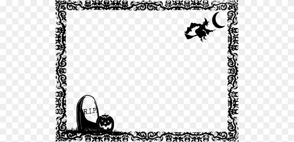 Halloween Border Vector Image With Transparent Red Bandana Border Clip Art, Stencil, Silhouette, Text, Blackboard Free Png Download