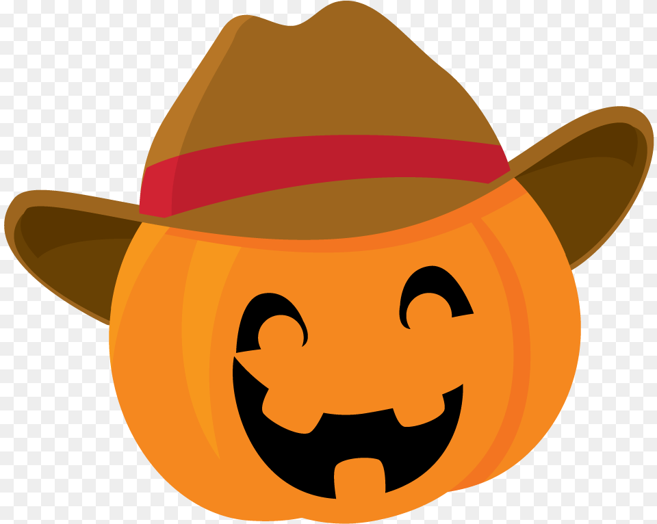 Halloween Calabaza Transparent Transparent Cute Halloween, Clothing, Hat, Cowboy Hat, Food Free Png Download