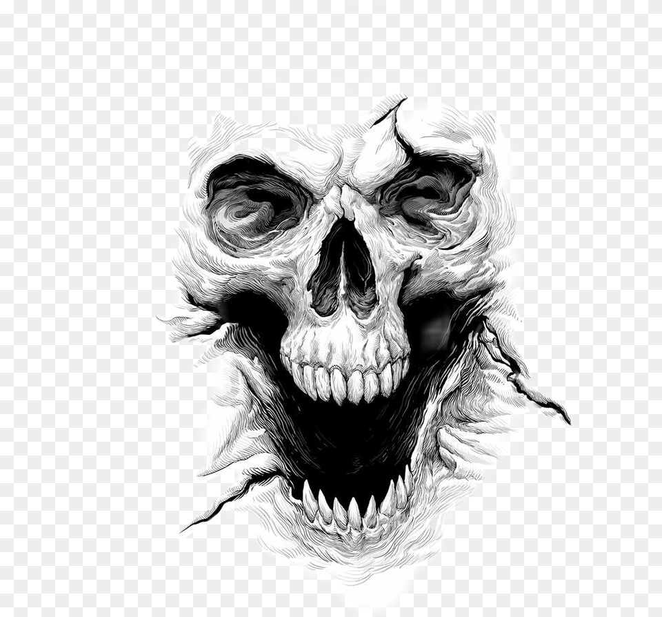 Halloween Calavera Horor Sticker By Piosity91 Skull Tattoo Design, Art, Drawing, Adult, Person Png Image