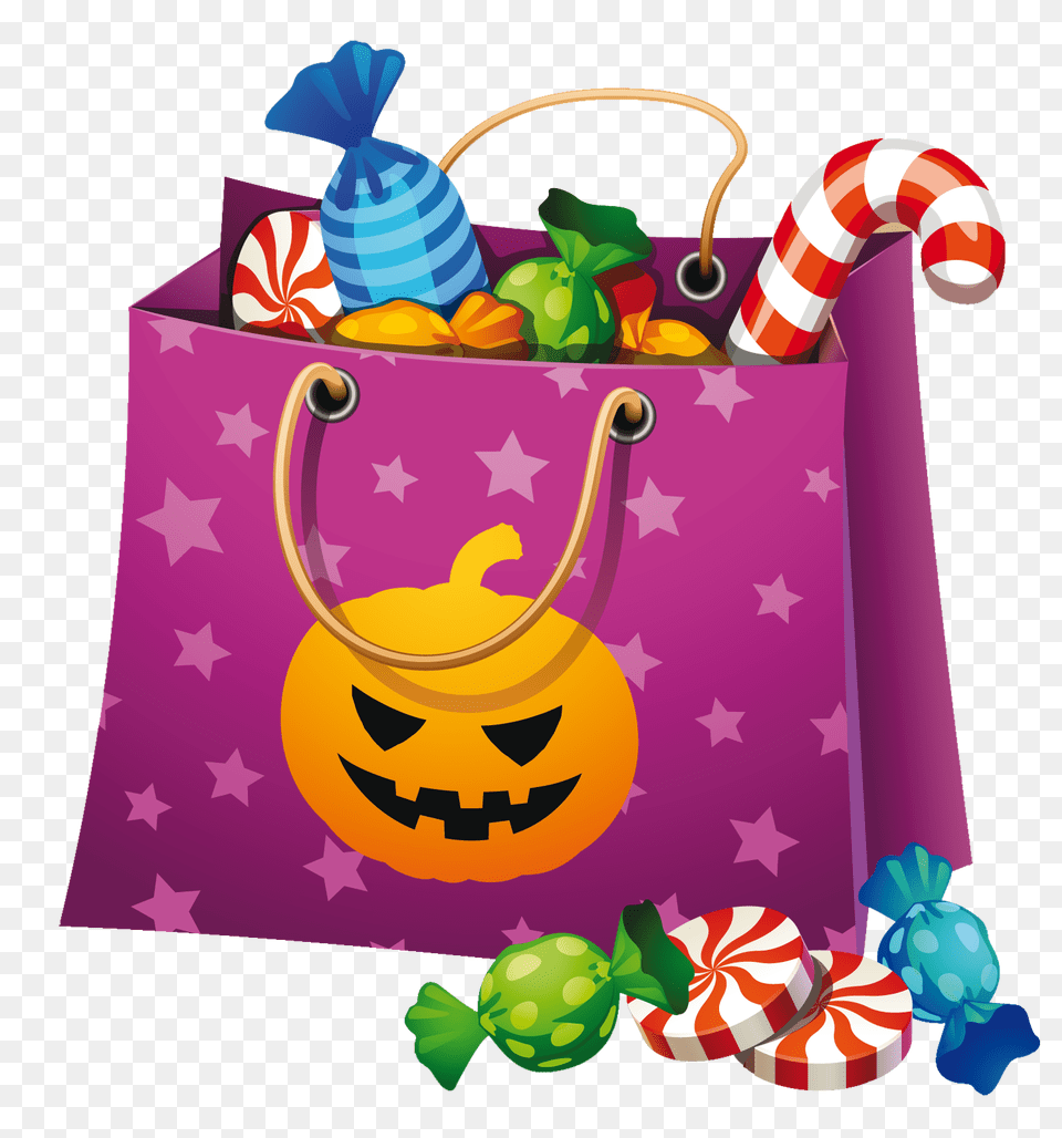Halloween Candy, Bag, Food, Sweets, Face Png