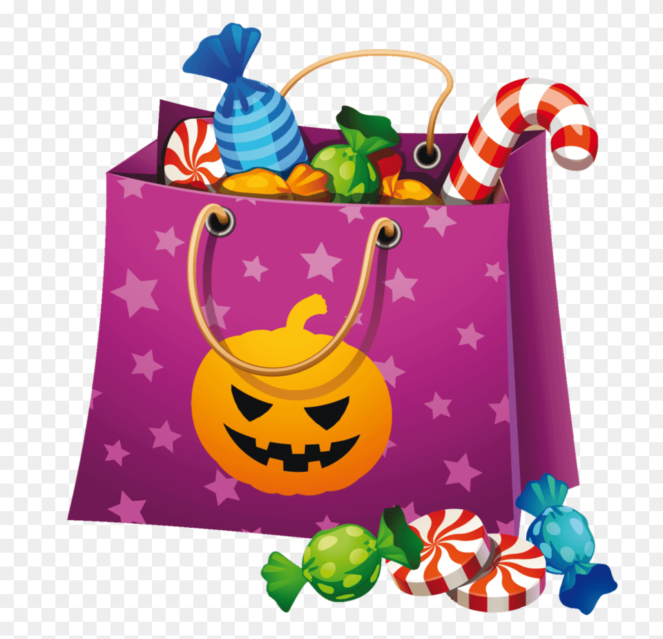 Halloween Candy Bag Clipart, Shopping Bag, Food, Sweets Free Transparent Png