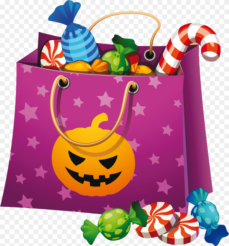 Halloween Candy Clipart Halloween Candy Clipart, Bag, Food, Sweets, Shopping Bag Png Image