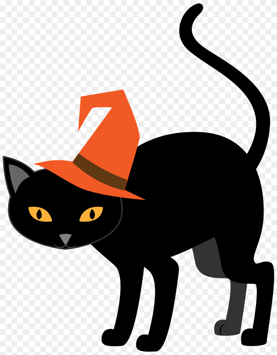 Halloween Cat Clipart, Animal, Mammal, Pet, Black Cat Png