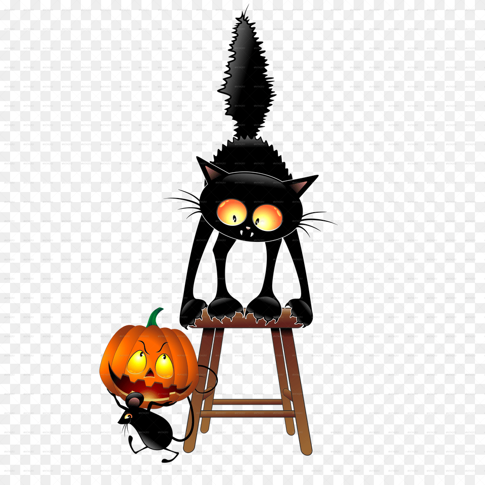 Halloween Cat Stickalz Llc Black Cat Full Color Decal Full Color, Festival, Food, Plant, Produce Free Png Download
