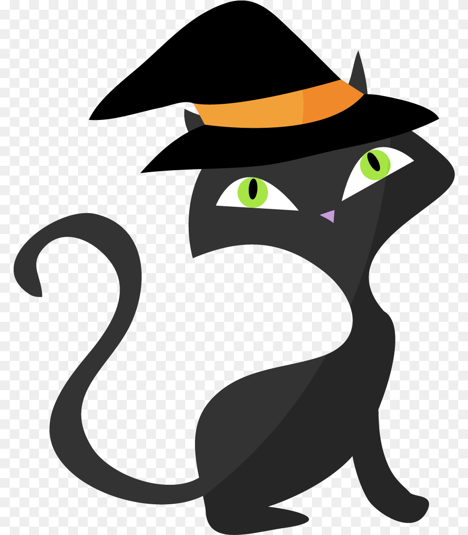 Halloween Cat Draw A Witchu0027s Cat Costume Hat, Animal, Mammal, Pet, Egyptian Cat Png Image