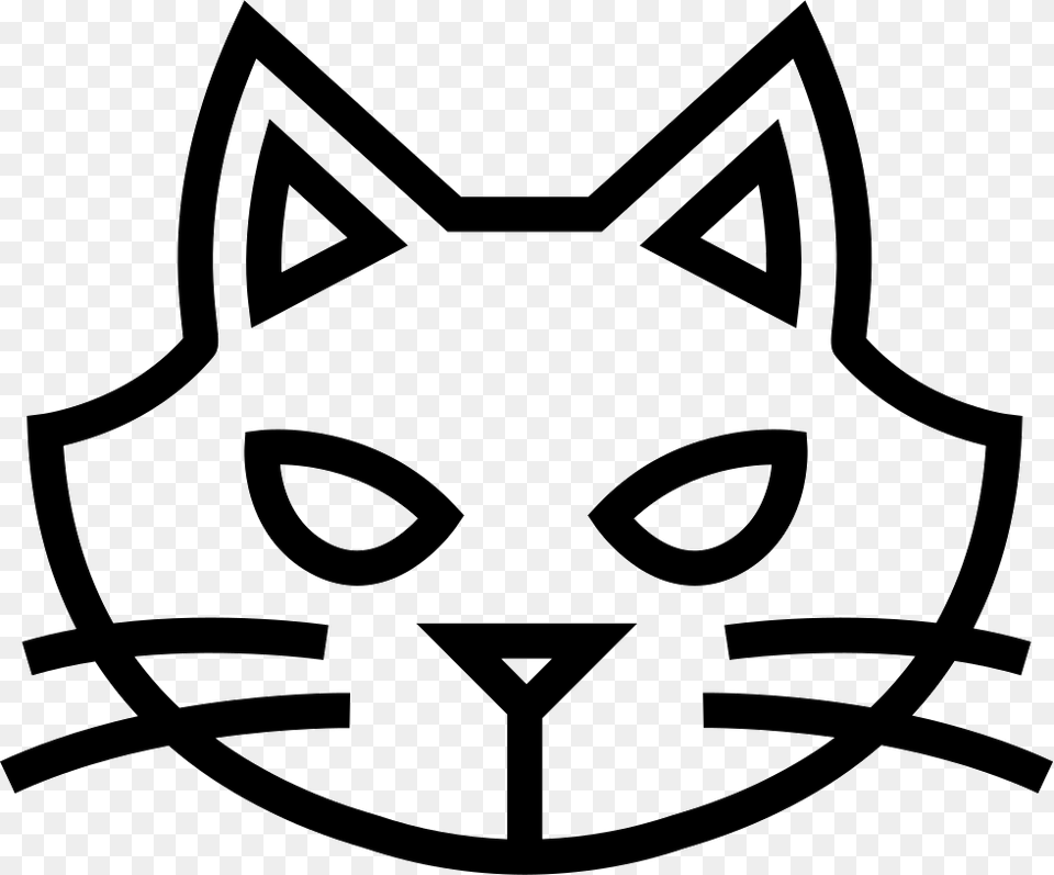 Halloween Cat Face Outline Icon Stencil, Symbol, Emblem, Logo Free Png Download