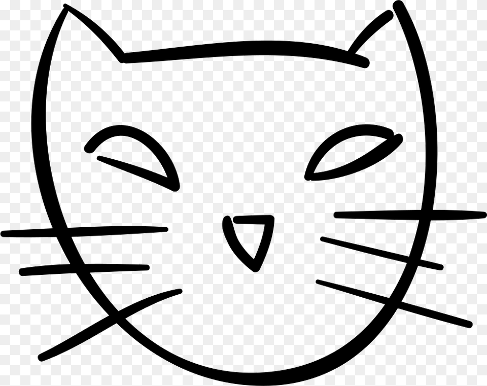 Halloween Cat Face Outline Outline Cat Face, Bow, Weapon, Animal, Mammal Png